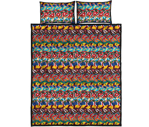 Afro African Ethnic Pattern Print Quilt Bed Set