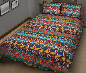 Afro African Ethnic Pattern Print Quilt Bed Set