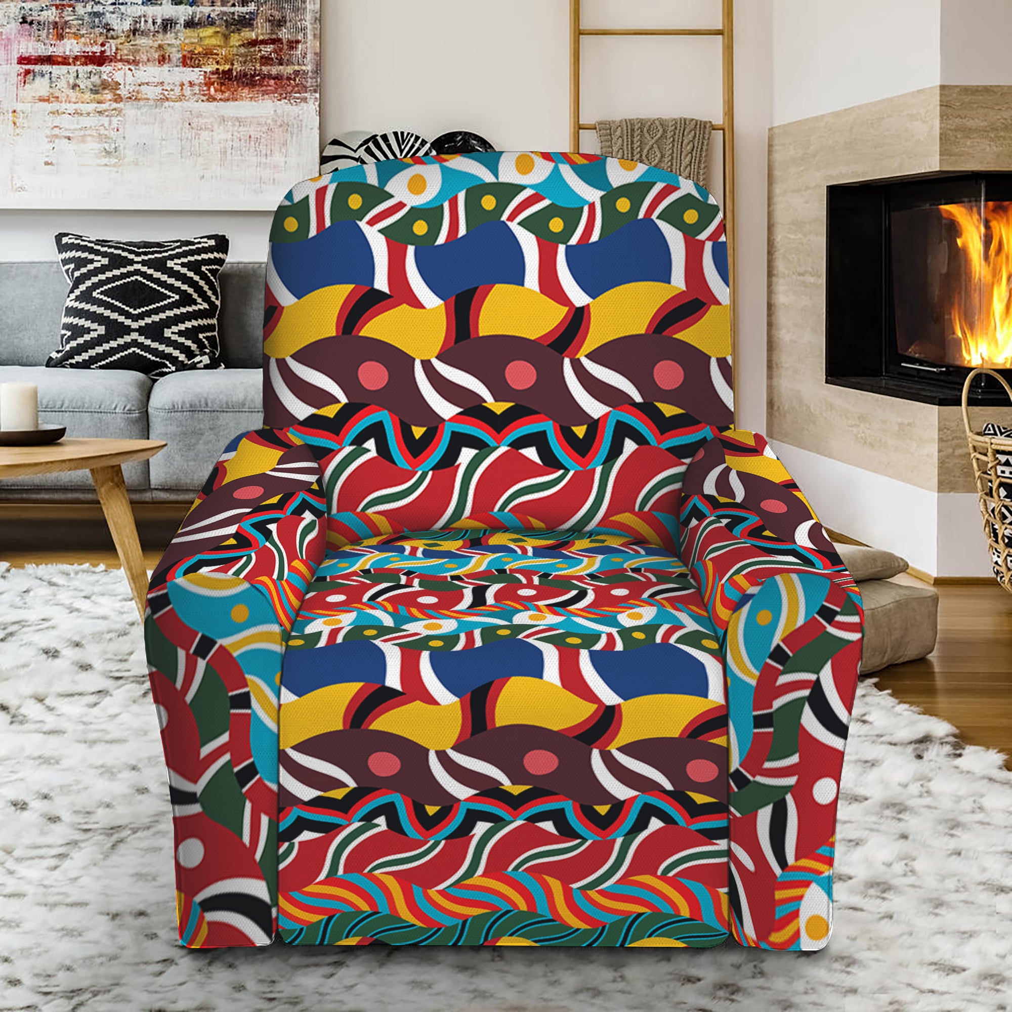 Afro African Ethnic Pattern Print Recliner Slipcover