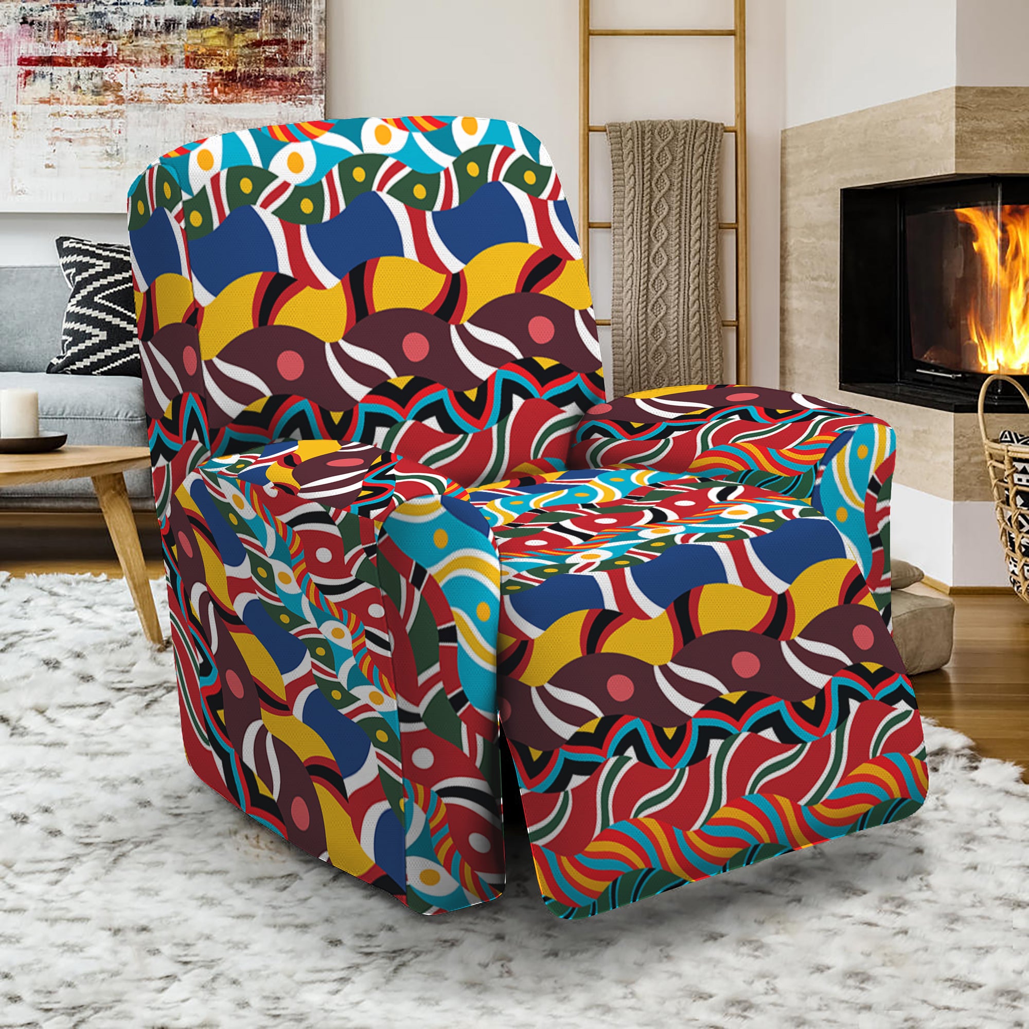 Afro African Ethnic Pattern Print Recliner Slipcover