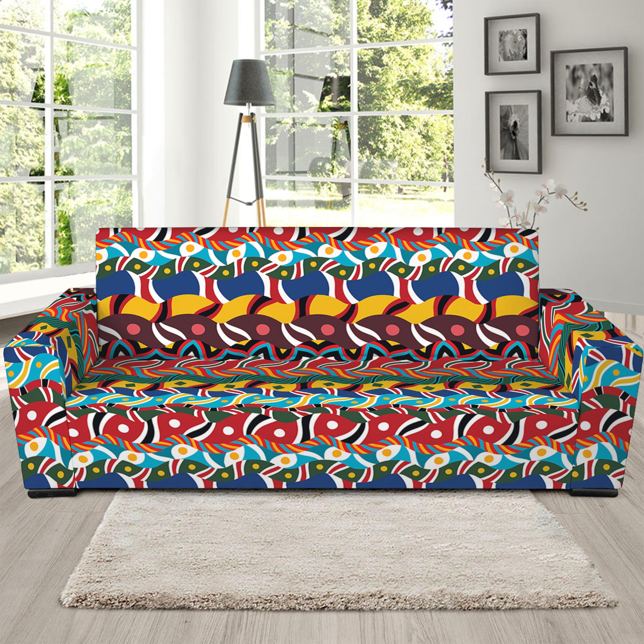 Afro African Ethnic Pattern Print Sofa Slipcover