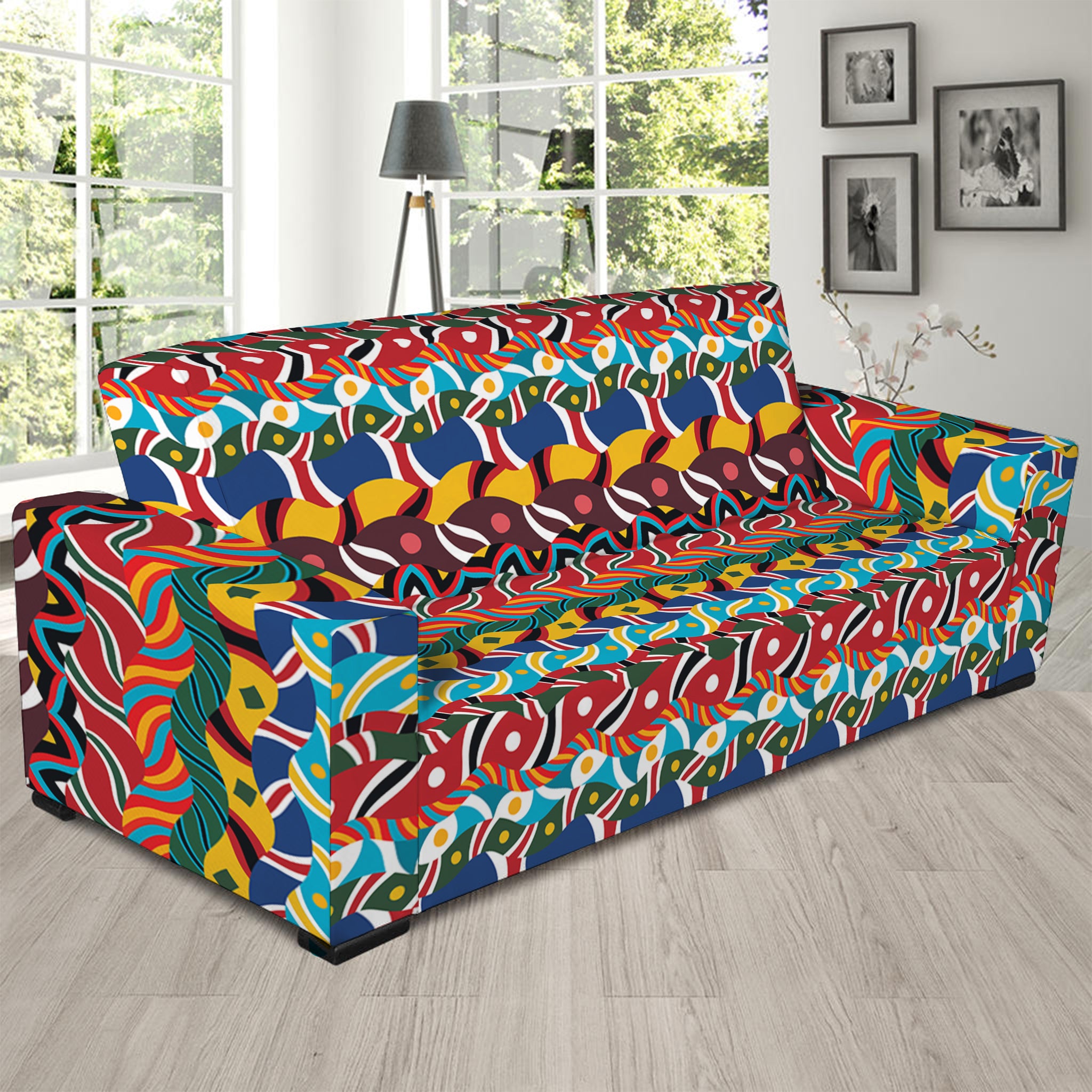 Afro African Ethnic Pattern Print Sofa Slipcover