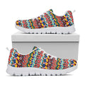 Afro African Ethnic Pattern Print White Running Shoes