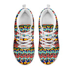 Afro African Ethnic Pattern Print White Sneakers