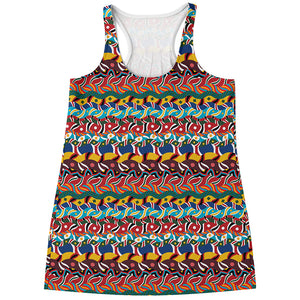 Afro African Ethnic Pattern Print Women's Racerback Tank Top