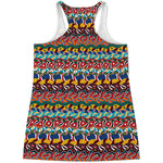 Afro African Ethnic Pattern Print Women's Racerback Tank Top