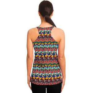 Afro African Ethnic Pattern Print Women's Racerback Tank Top