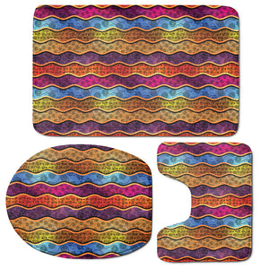 Afro Ethnic Inspired Print 3 Piece Bath Mat Set