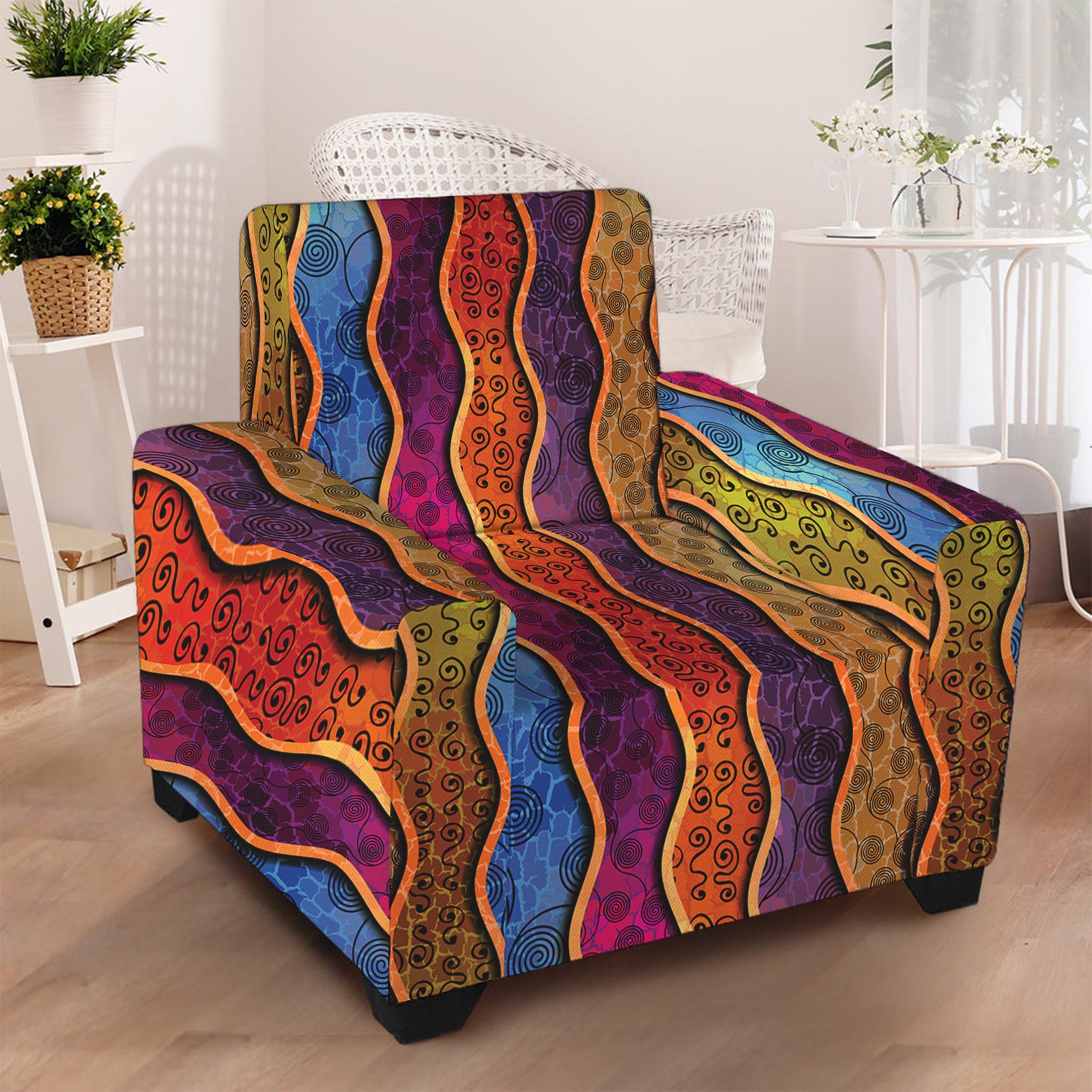 Afro Ethnic Inspired Print Armchair Slipcover