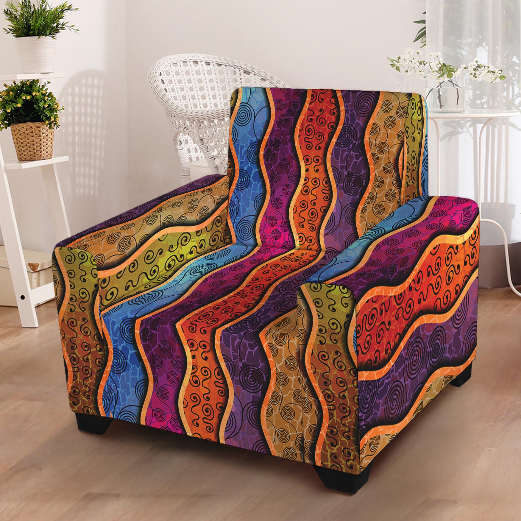 Afro Ethnic Inspired Print Armchair Slipcover