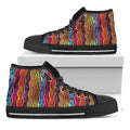 Afro Ethnic Inspired Print Black High Top Sneakers