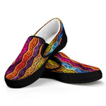 Afro Ethnic Inspired Print Black Slip On Shoes