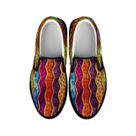 Afro Ethnic Inspired Print Black Slip On Shoes