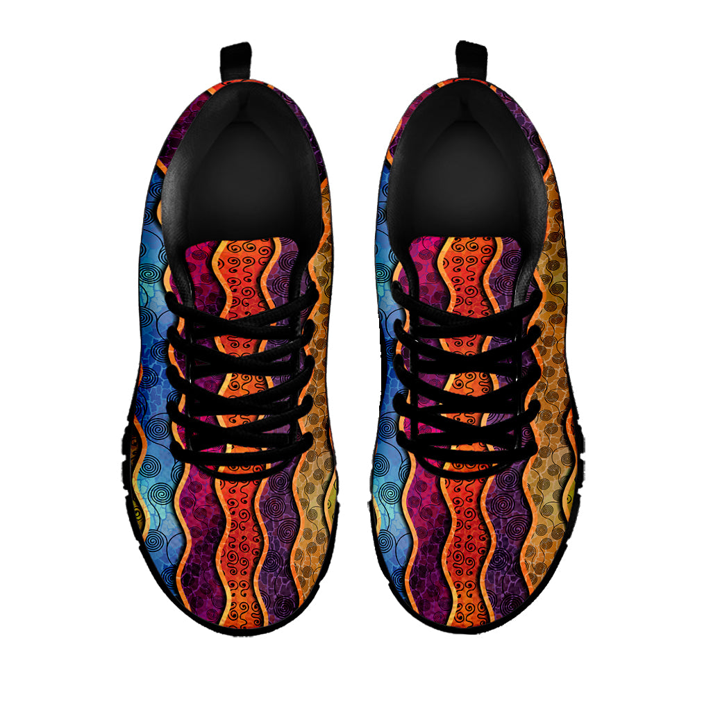 Afro Ethnic Inspired Print Black Sneakers