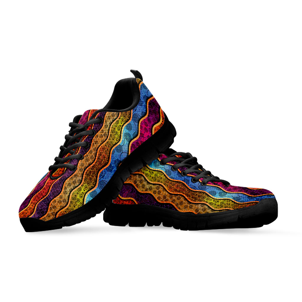 Afro Ethnic Inspired Print Black Sneakers