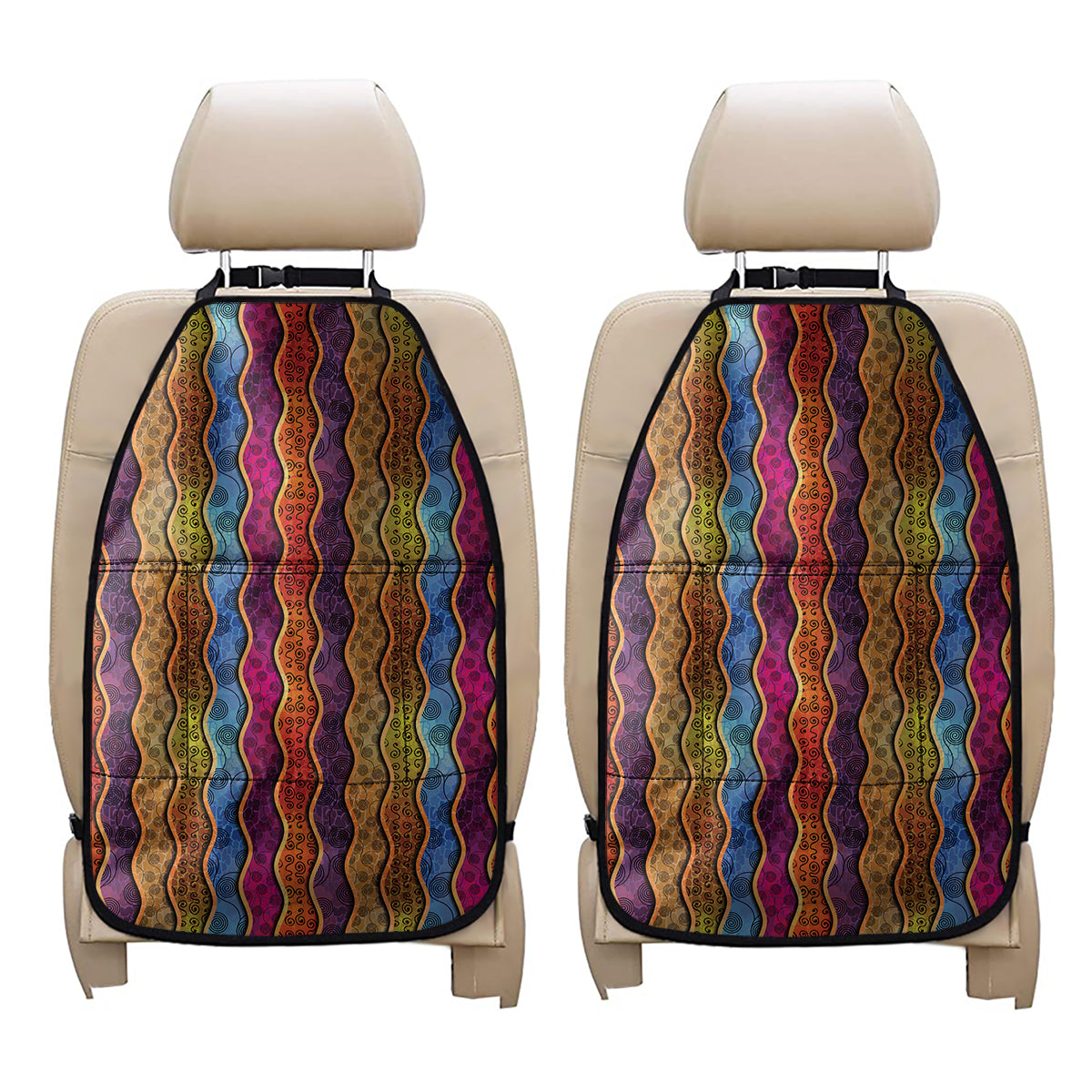 Afro Ethnic Inspired Print Car Seat Organizers