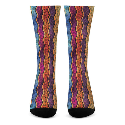 Afro Ethnic Inspired Print Crew Socks