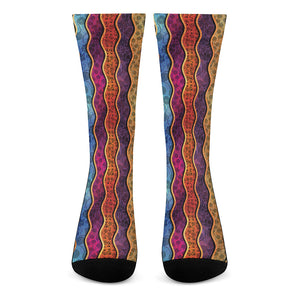 Afro Ethnic Inspired Print Crew Socks