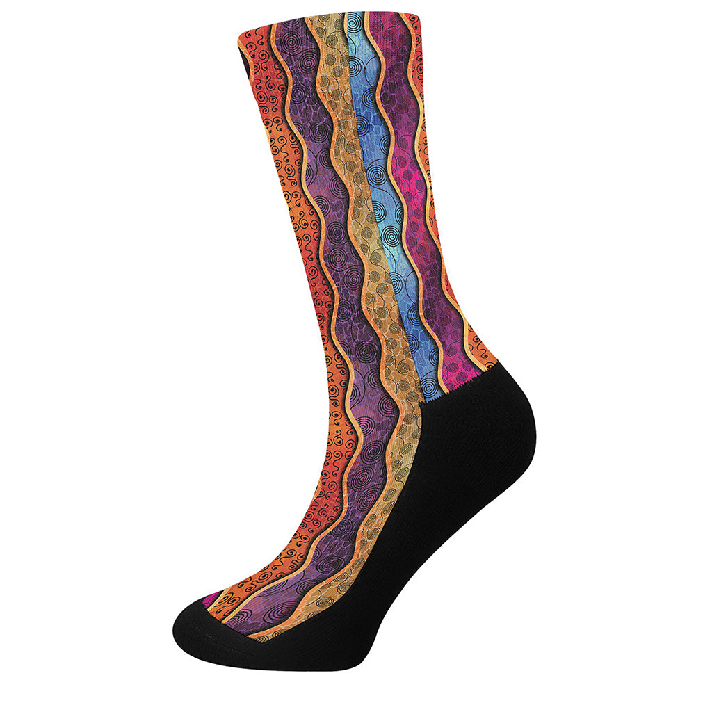 Afro Ethnic Inspired Print Crew Socks