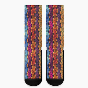 Afro Ethnic Inspired Print Crew Socks