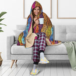 Afro Ethnic Inspired Print Hooded Blanket