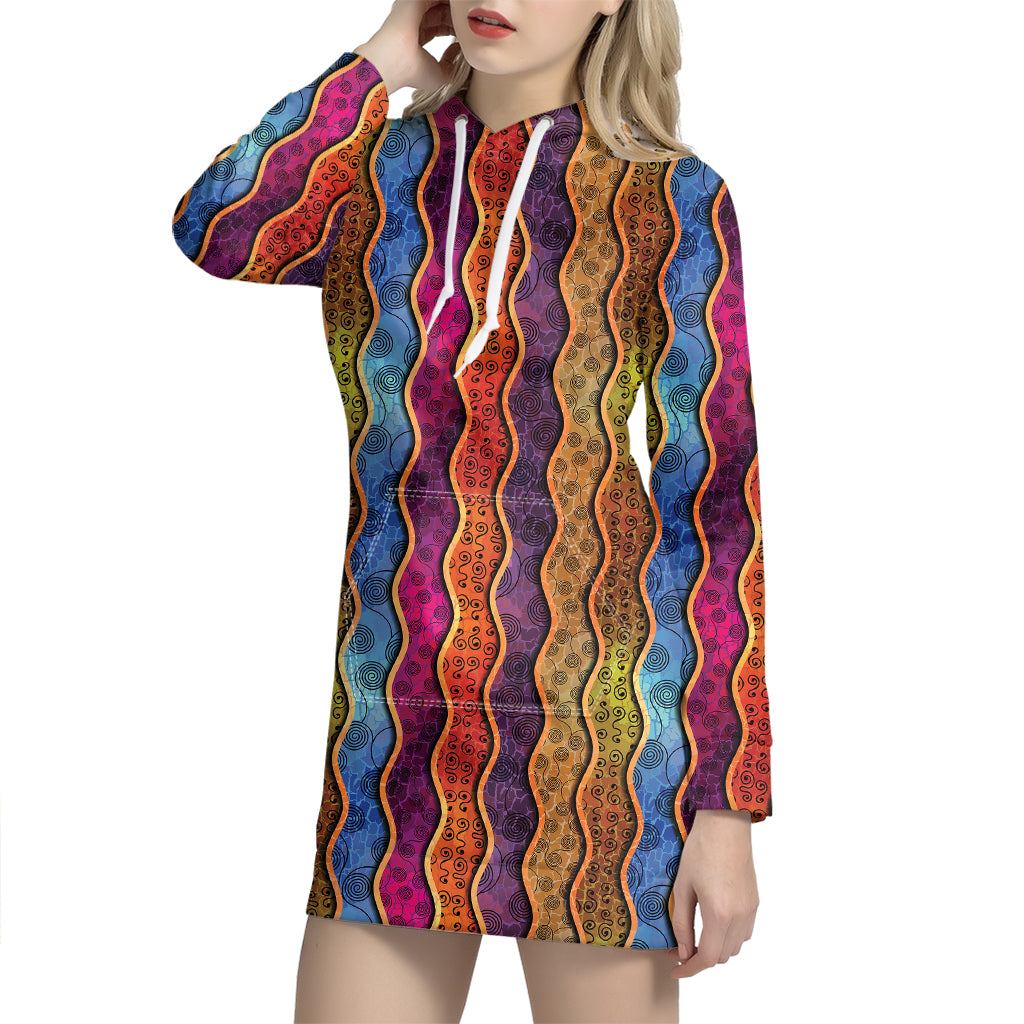 Afro Ethnic Inspired Print Hoodie Dress