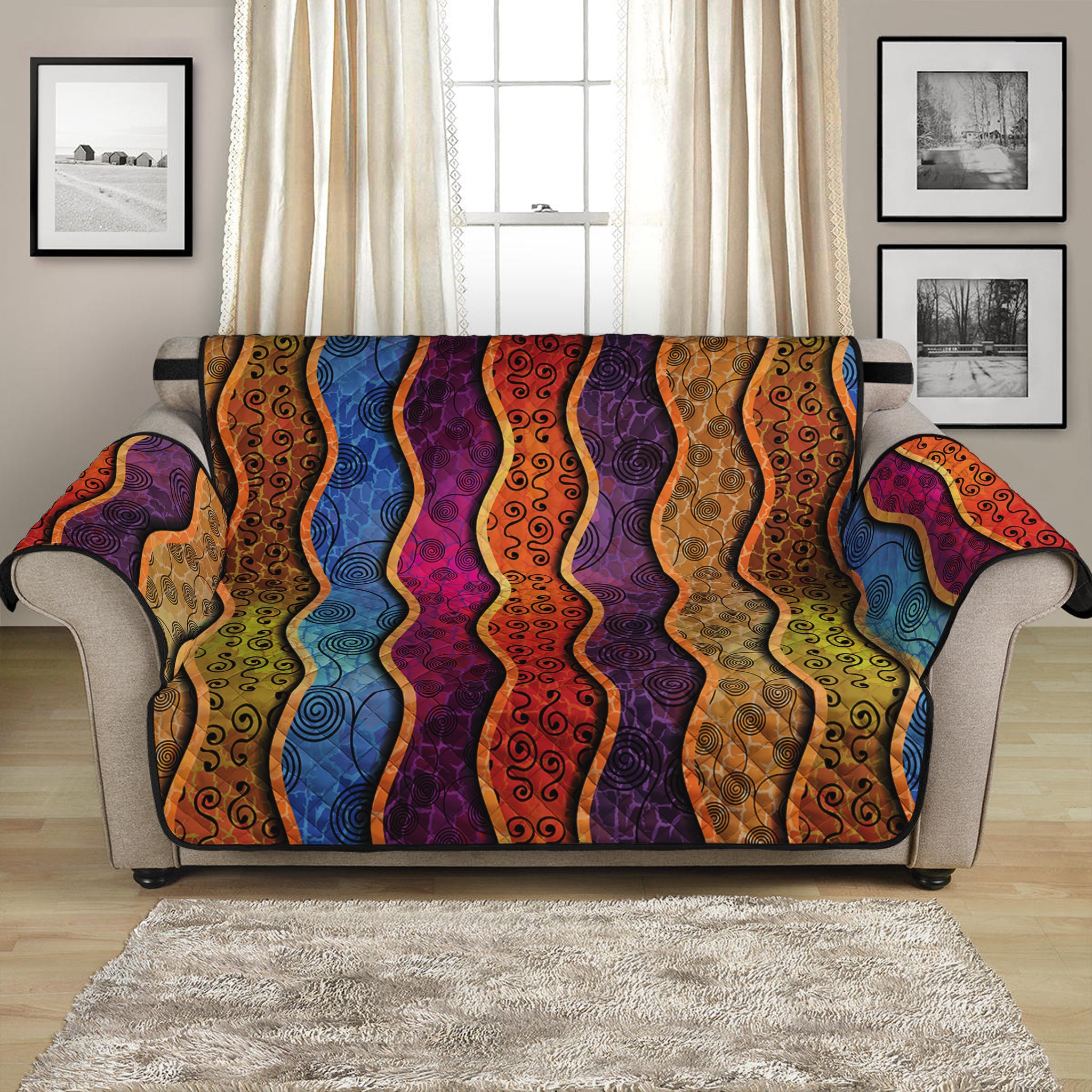 Afro Ethnic Inspired Print Loveseat Protector