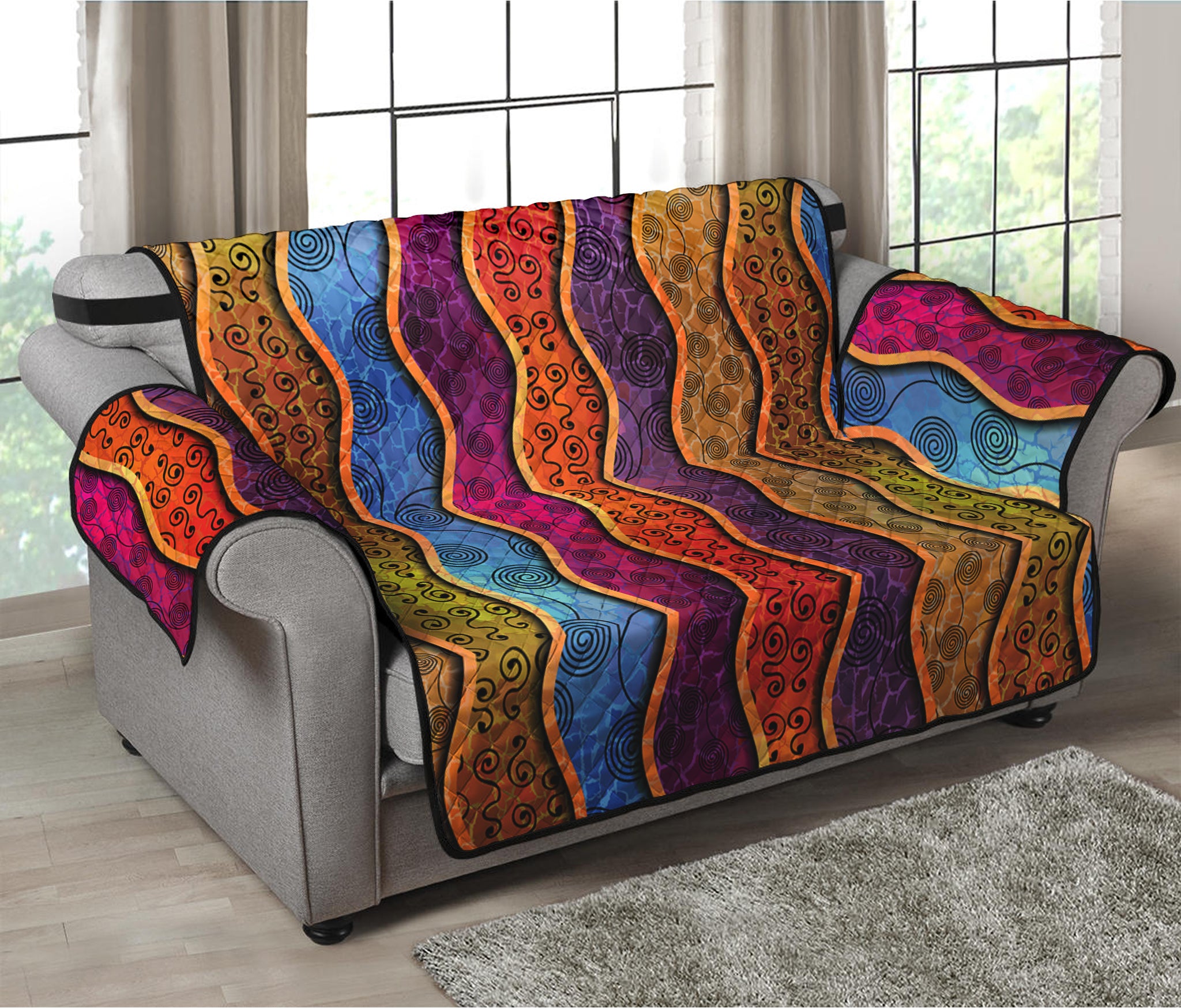 Afro Ethnic Inspired Print Loveseat Protector