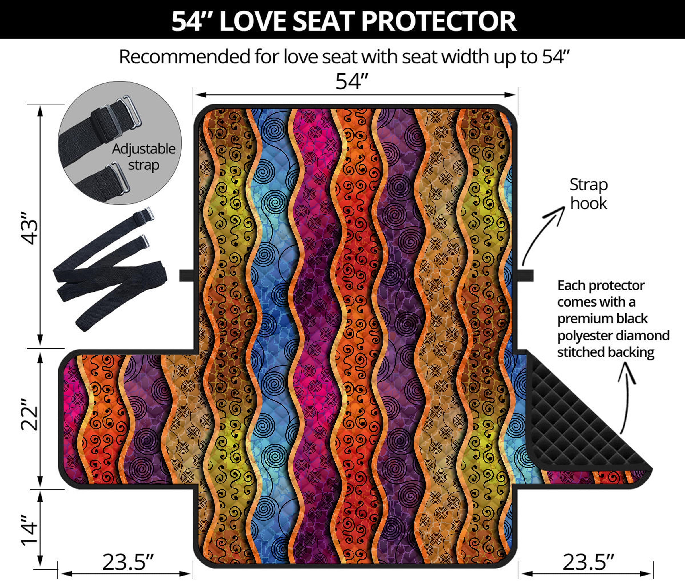 Afro Ethnic Inspired Print Loveseat Protector