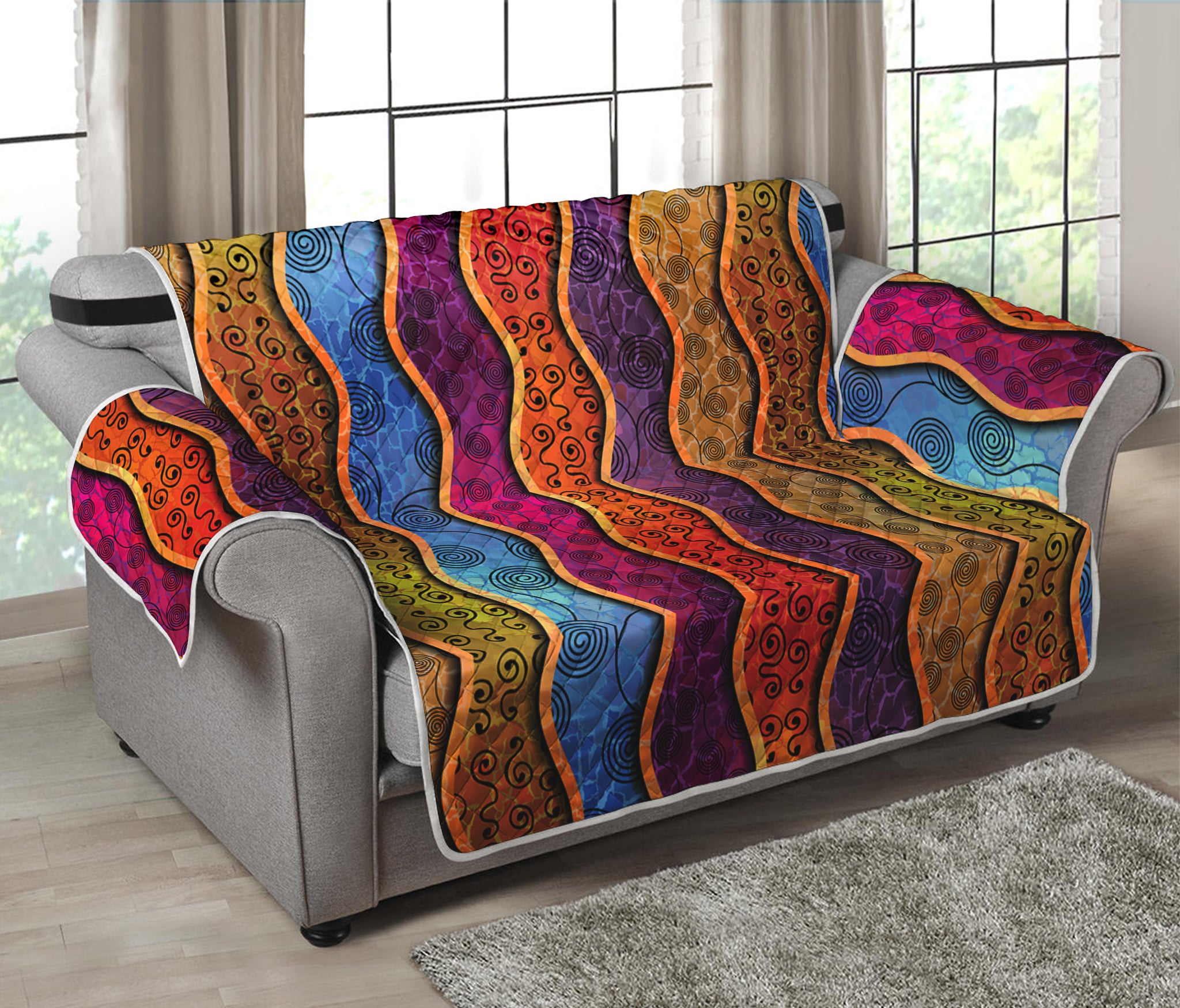 Afro Ethnic Inspired Print Loveseat Protector