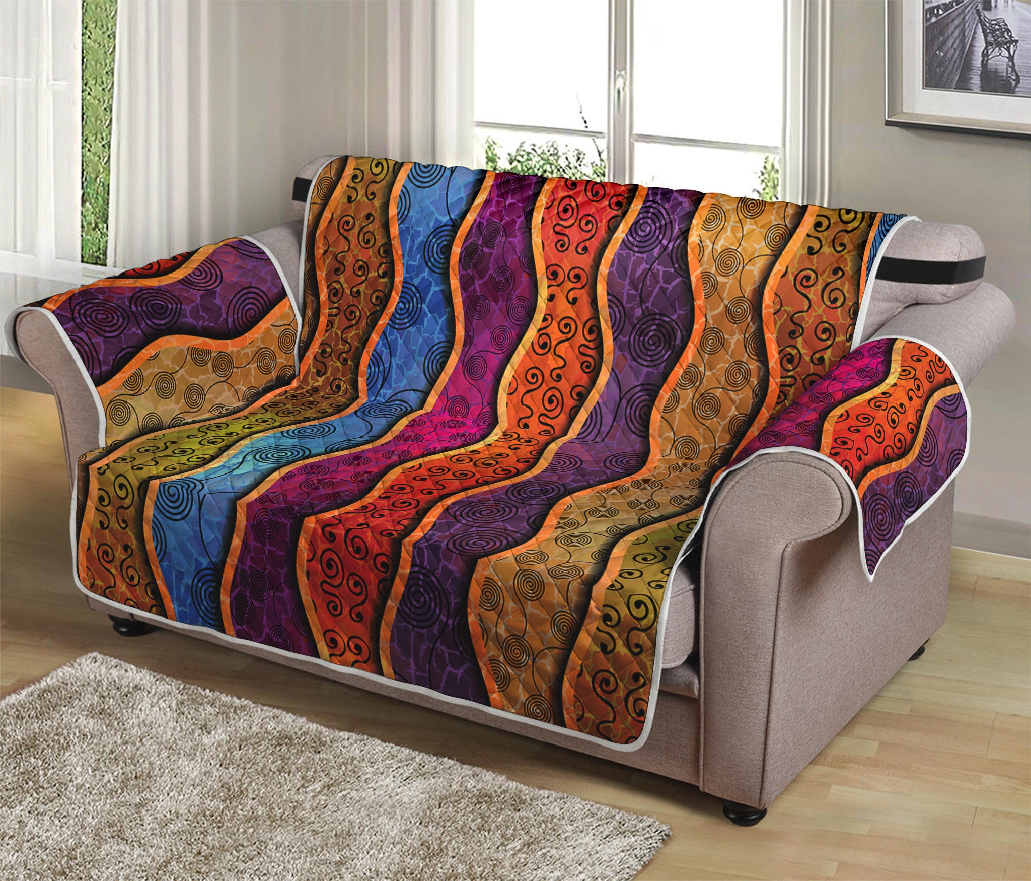 Afro Ethnic Inspired Print Loveseat Protector