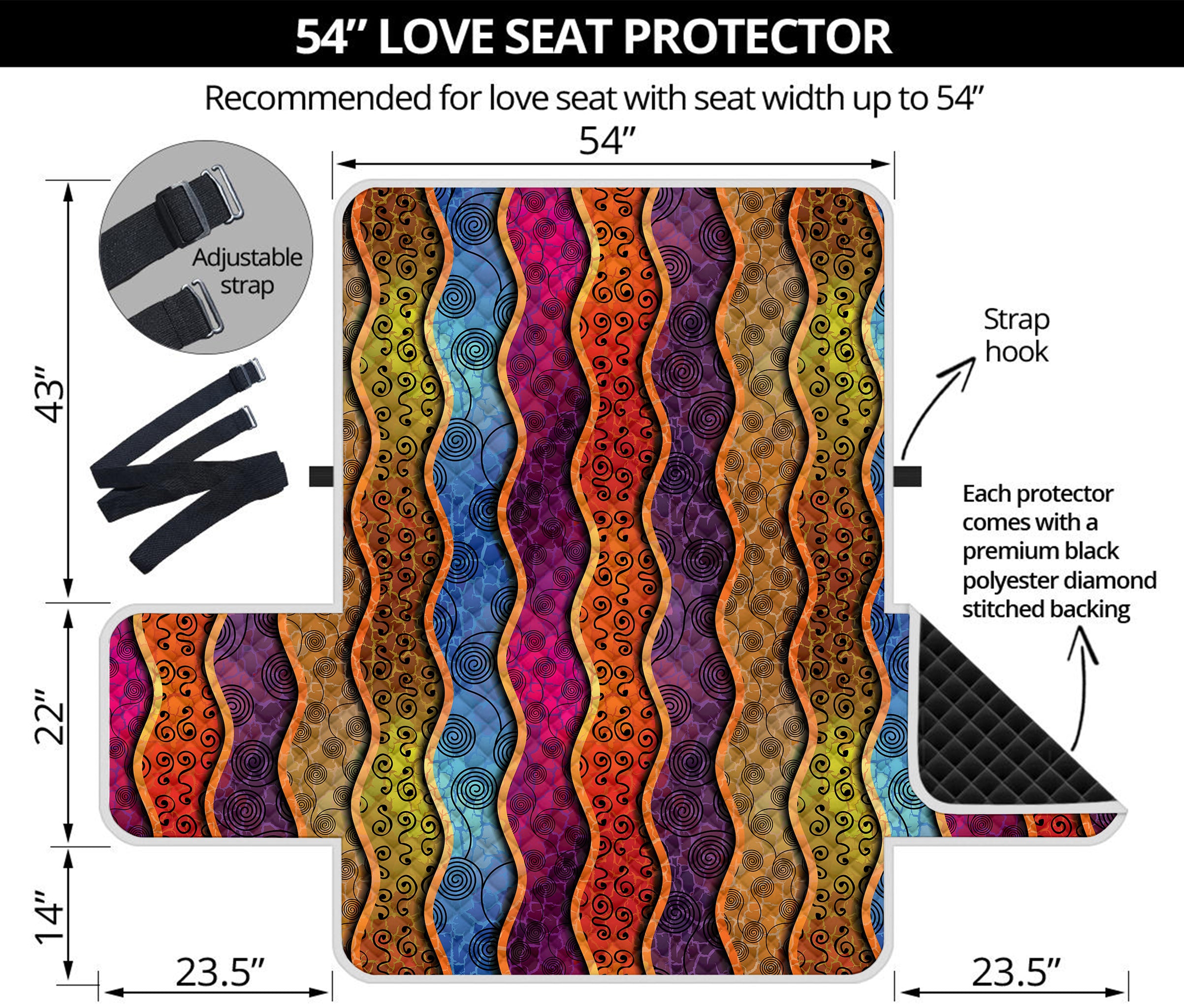 Afro Ethnic Inspired Print Loveseat Protector