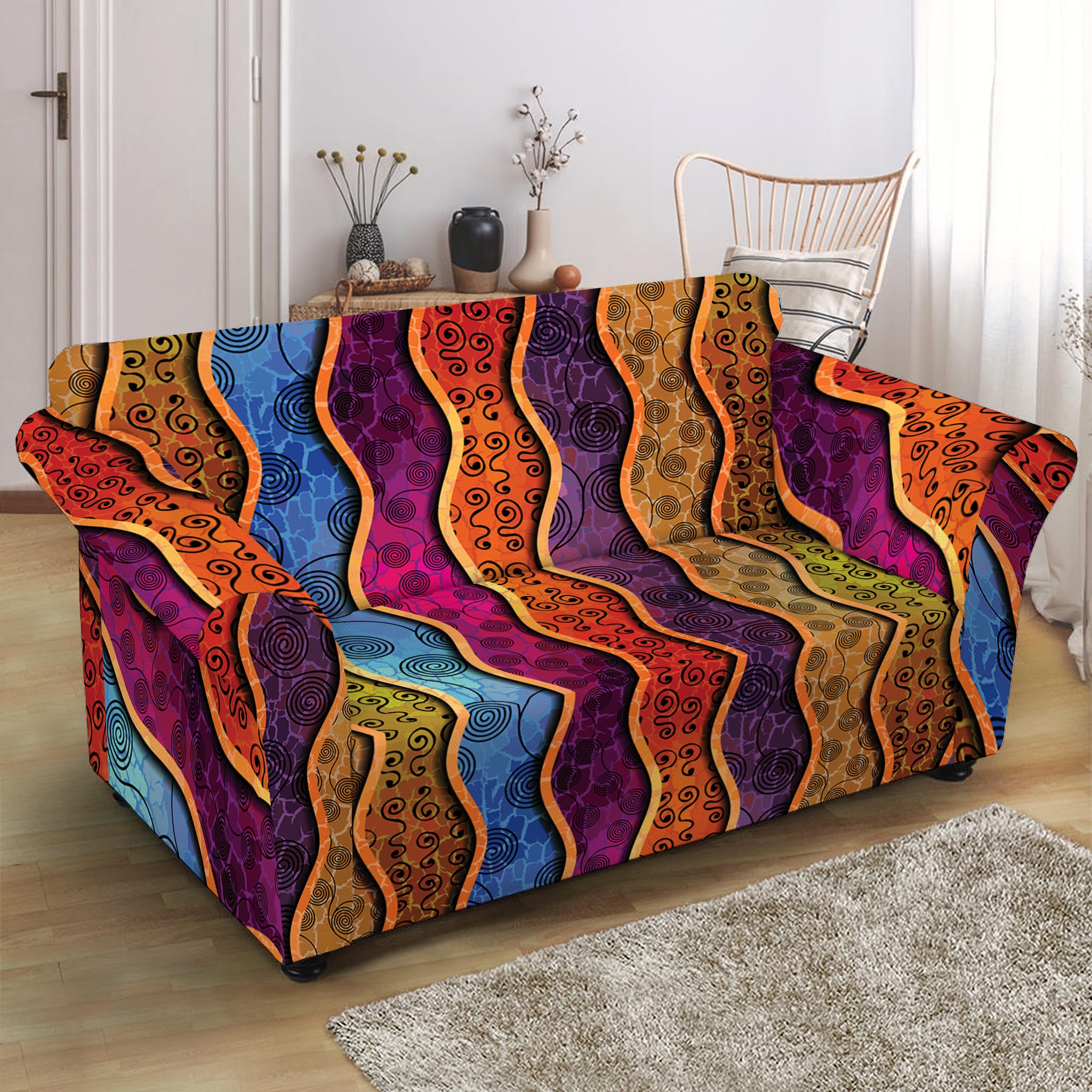 Afro Ethnic Inspired Print Loveseat Slipcover