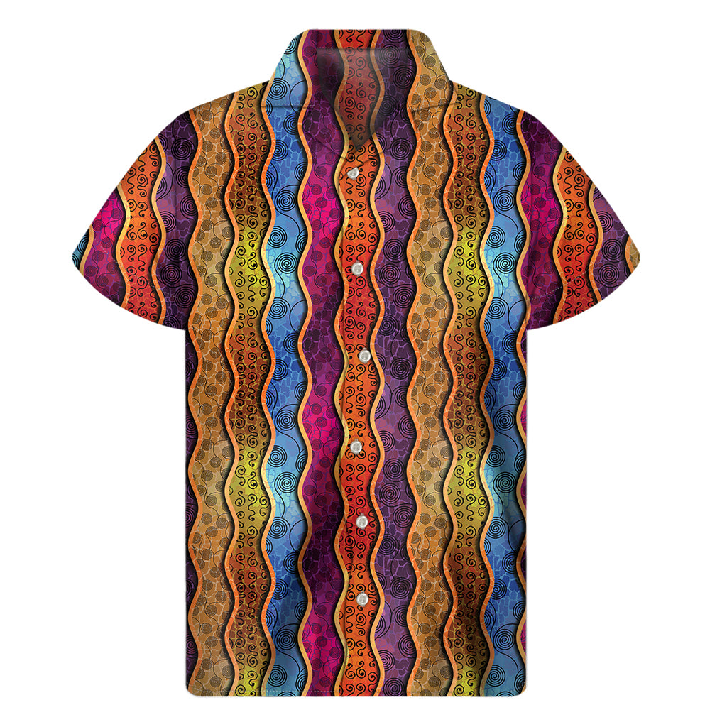 Afro Ethnic Inspired Print Men's Short Sleeve Shirt