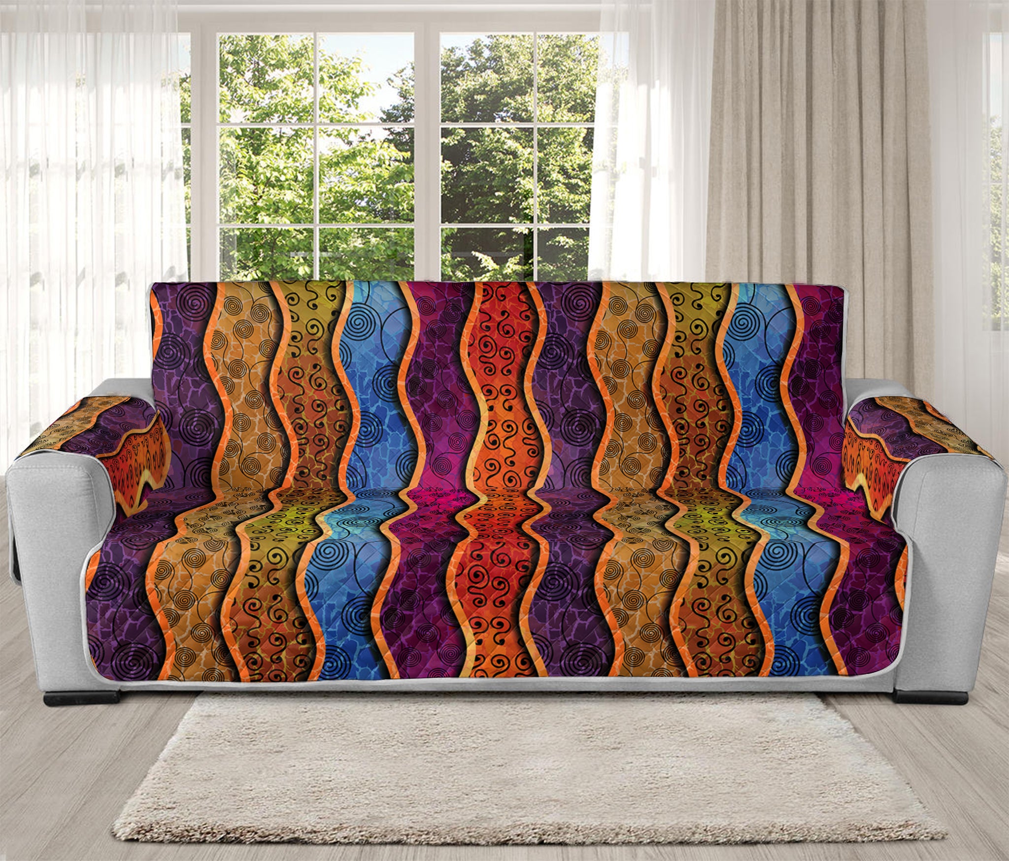 Afro Ethnic Inspired Print Oversized Sofa Protector