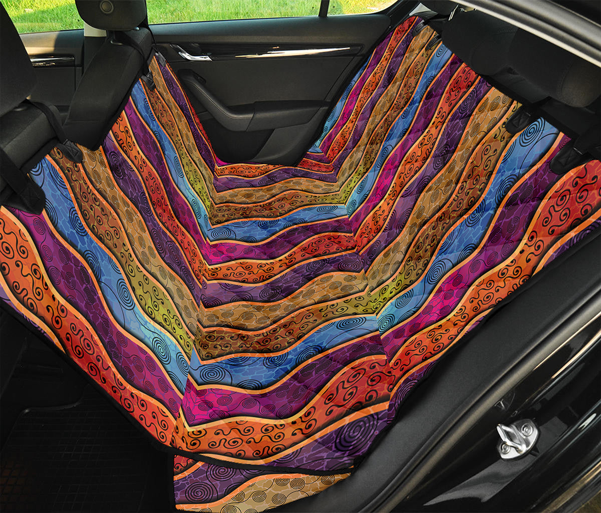 Afro Ethnic Inspired Print Pet Car Back Seat Cover