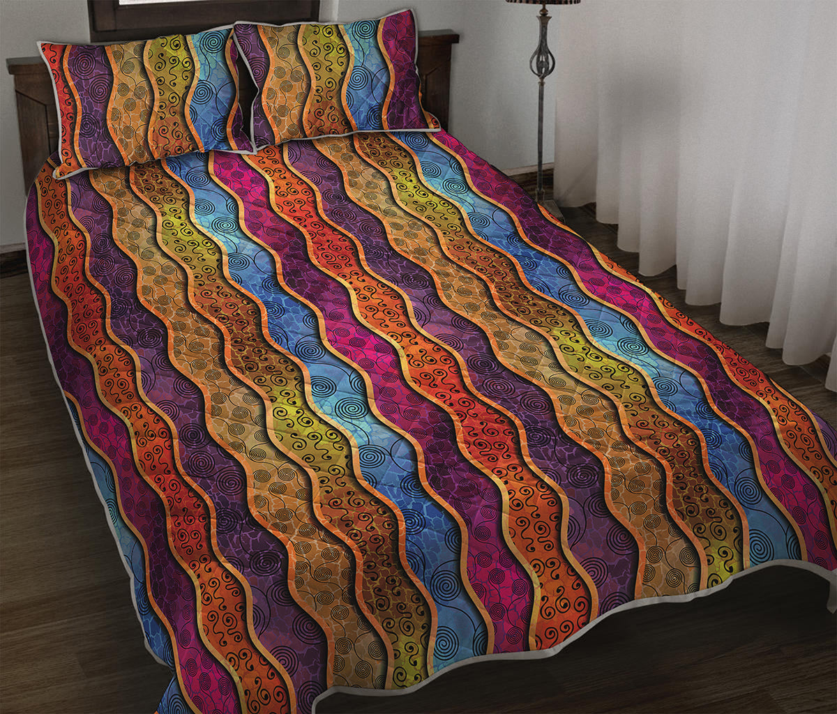 Afro Ethnic Inspired Print Quilt Bed Set