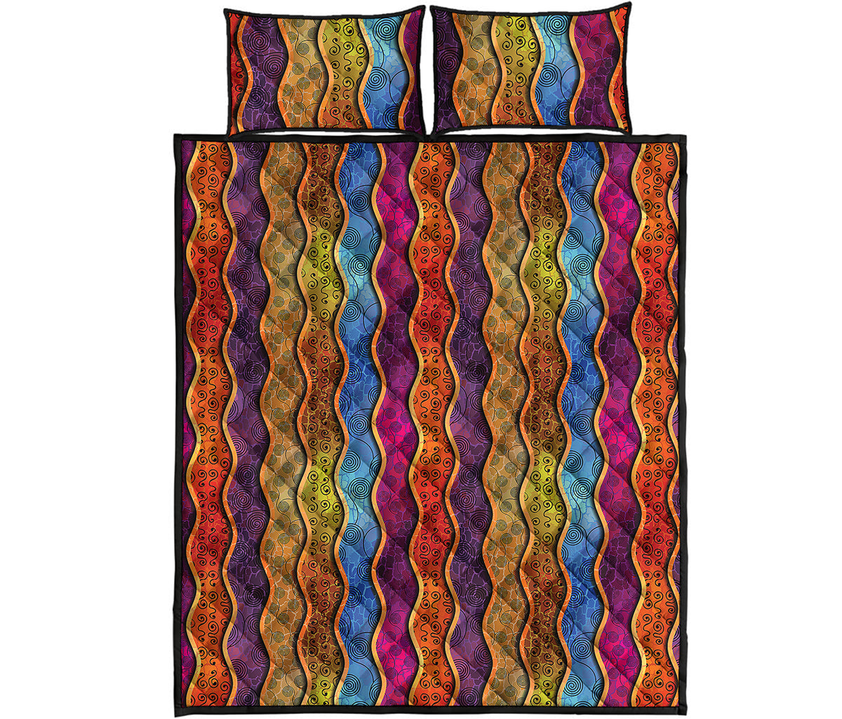 Afro Ethnic Inspired Print Quilt Bed Set