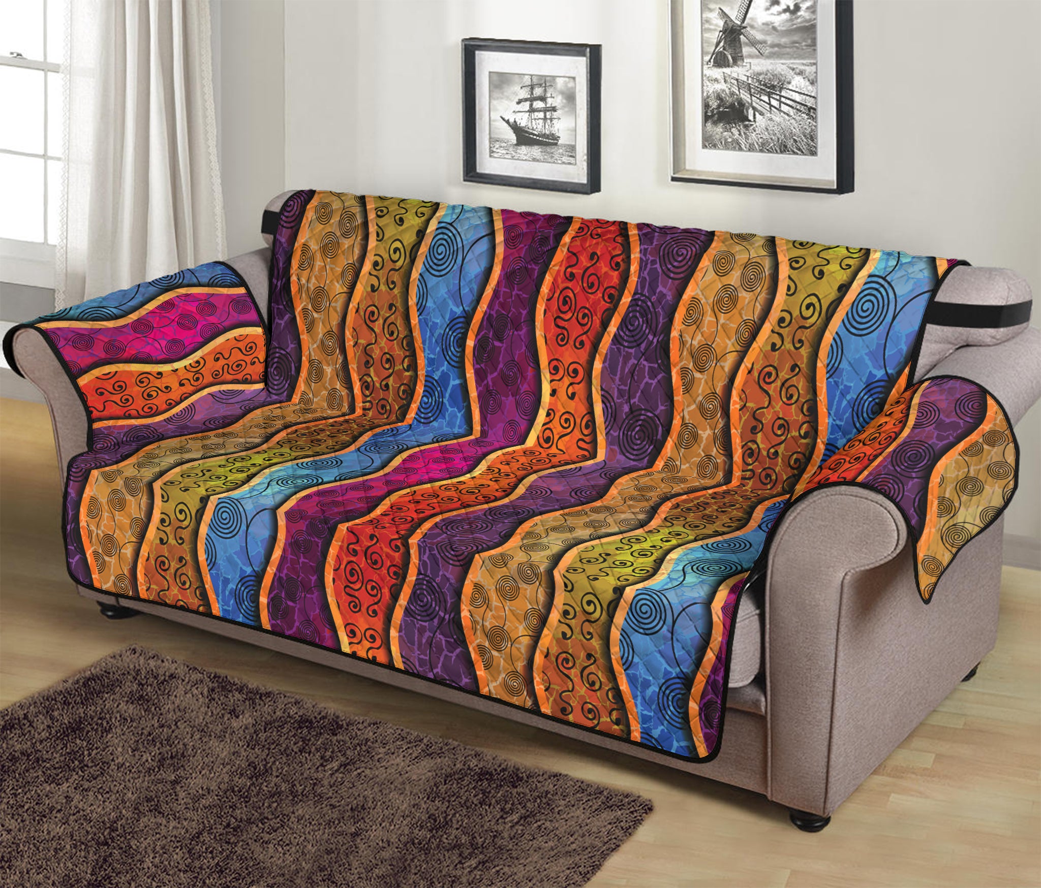 Afro Ethnic Inspired Print Sofa Protector