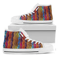 Afro Ethnic Inspired Print White High Top Sneakers