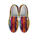 Afro Ethnic Inspired Print White Slip On Shoes