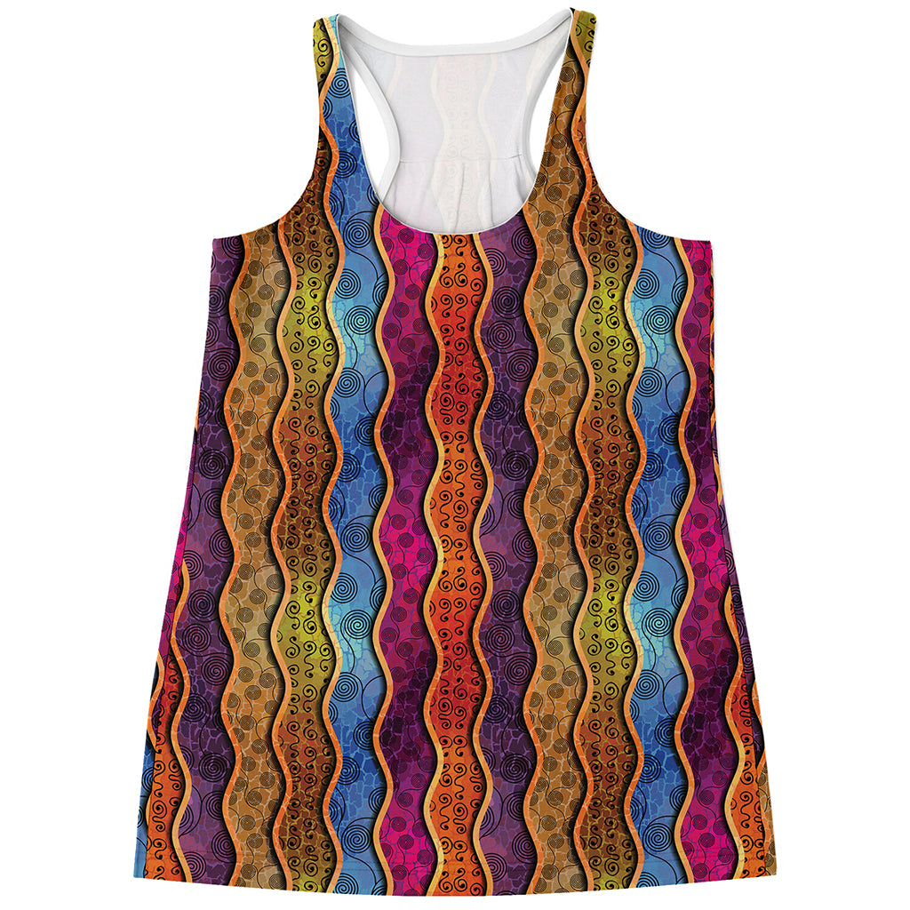 Afro Ethnic Inspired Print Women's Racerback Tank Top