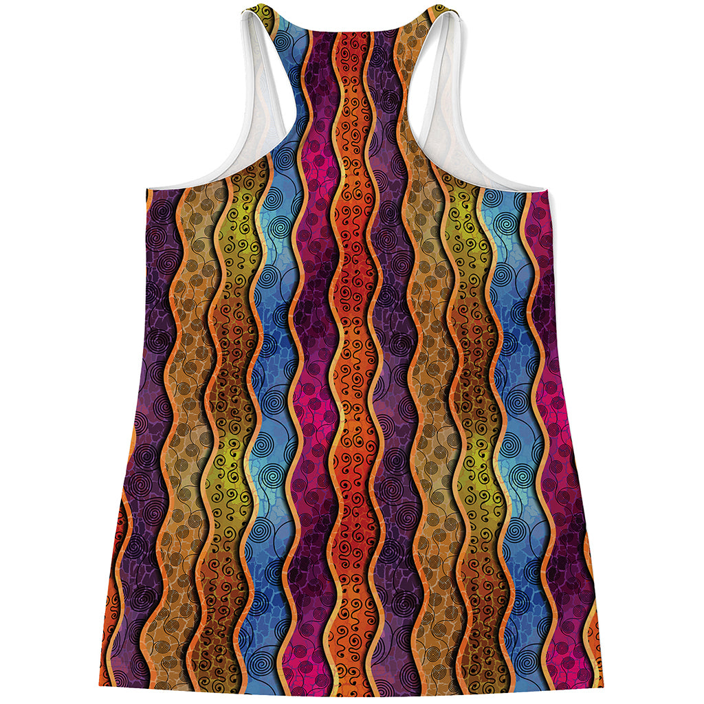 Afro Ethnic Inspired Print Women's Racerback Tank Top