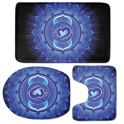 Ajna Chakra Mandala Print 3 Piece Bath Mat Set