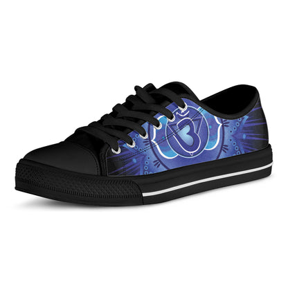 Ajna Chakra Mandala Print Black Low Top Shoes 