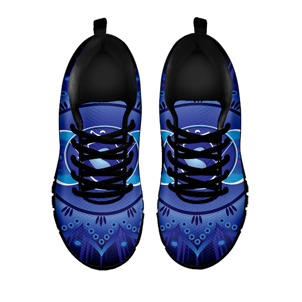 Ajna Chakra Mandala Print Black Sneakers