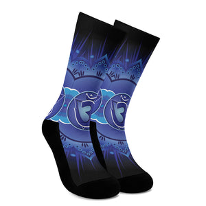 Ajna Chakra Mandala Print Crew Socks