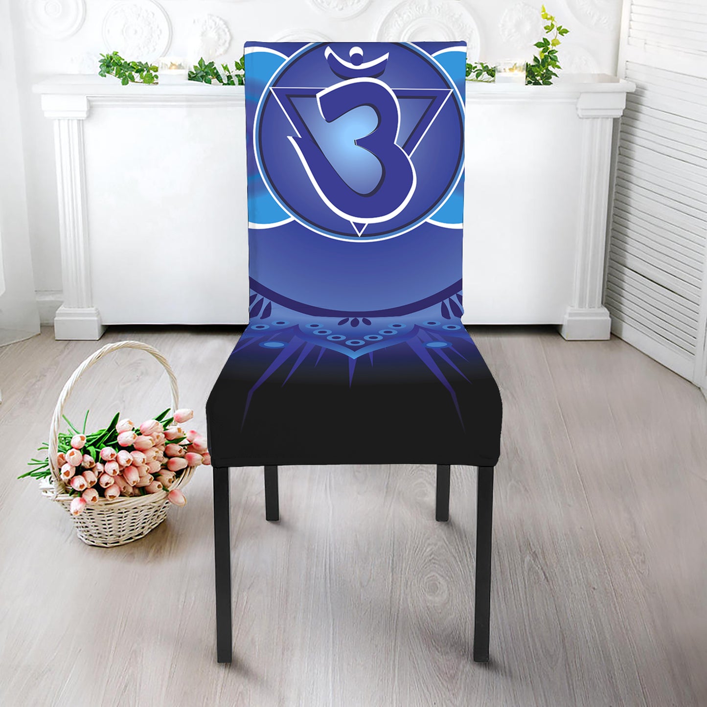 Ajna Chakra Mandala Print Dining Chair Slipcover