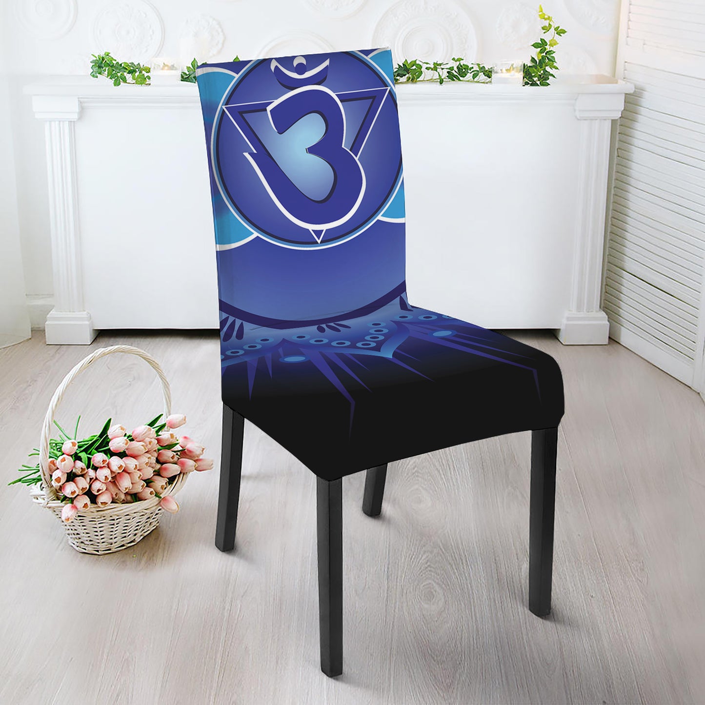 Ajna Chakra Mandala Print Dining Chair Slipcover