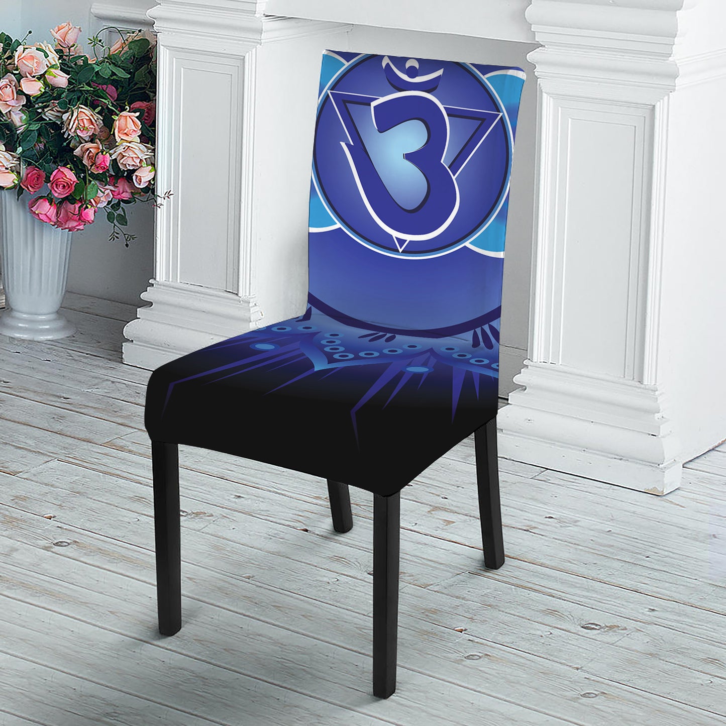 Ajna Chakra Mandala Print Dining Chair Slipcover